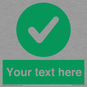 Custom green background, green circle with tick